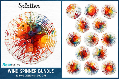 Splatter Wind Spinner Bundle Sublimation Regulrcrative 