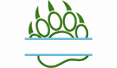 Split Applique Bear Paw Print Machine Embroidery Design Embroidery/Applique DESIGNS Rivermill Embroidery 