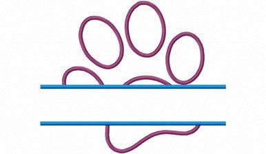 Split Applique Paw Print Machine Embroidery Design Embroidery/Applique DESIGNS Rivermill Embroidery 