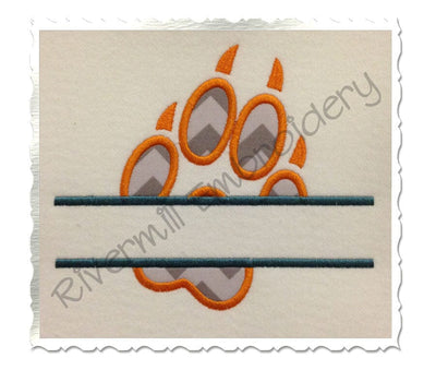 Split Applique Wolf Paw Print Machine Embroidery Design Embroidery/Applique DESIGNS Rivermill Embroidery 