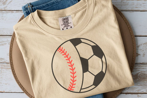 Split Baseball Soccer Ball SVG: Proud Mom Shirt Design SVG DesignDestine 