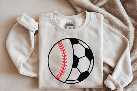 Split Baseball Soccer Ball SVG: Proud Mom Shirt Design SVG DesignDestine 