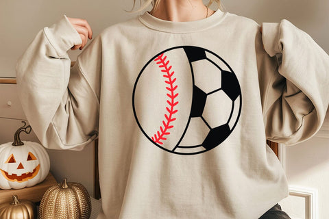 Split Baseball Soccer Ball SVG: Proud Mom Shirt Design SVG DesignDestine 