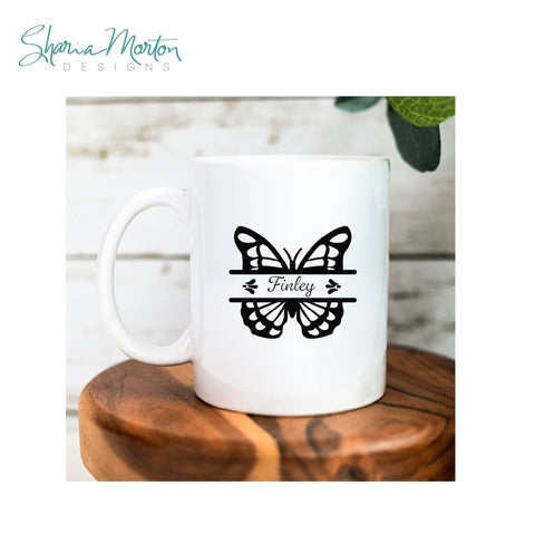 Split Butterfly Monogram SVG SVG Sharia Morton Designs 