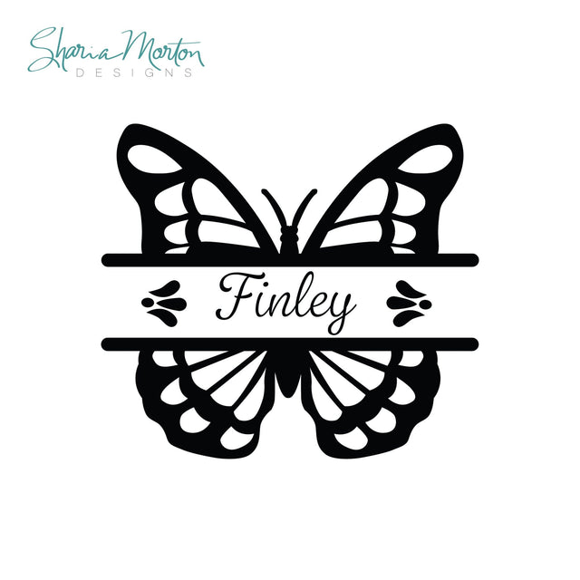 Split Butterfly Monogram SVG SVG Sharia Morton Designs 