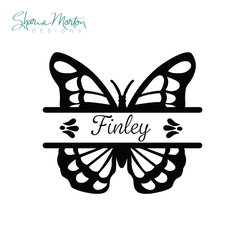 Split Butterfly Monogram SVG SVG Sharia Morton Designs 