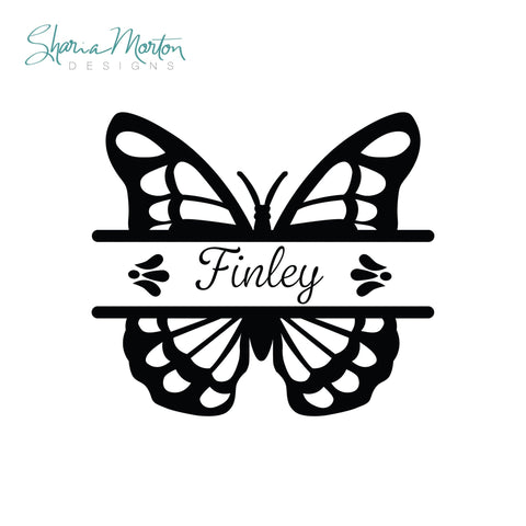 Split Butterfly Monogram SVG SVG Sharia Morton Designs 