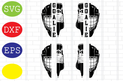 Split Goalie Mask and Ice Skate Svg, Ice Hockey Svg, Hockey SticksSvg, Winter Sport Svg, Jpg, Eps, Dxf Files SVG DigitalSvgFiles 
