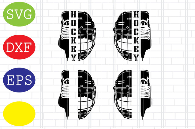 Split Hockey Player Skates and Helmet Svg, Ice Hockey Svg, Hockey SticksSvg, Winter Sport Svg, Jpg, Eps, Dxf Files SVG DigitalSvgFiles 