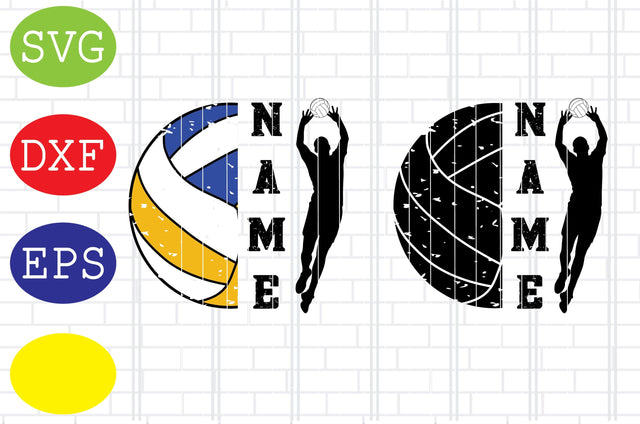 Split Male Volleyball Player Svg, Volleyball Svg, Volleyball Cut Files, Game Day Svg, Jpg, Eps, Dxf Files SVG DigitalSvgFiles 