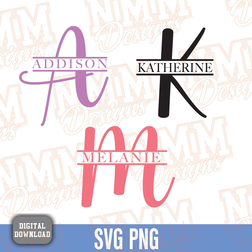 Monogram Cut File Split Monogram Alphabet SVG, Ai, PNG, Split Monogram Frame Alphabet ...