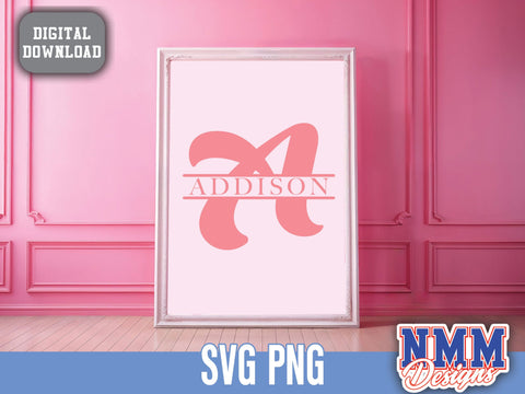 Split Monogram Alphabet SVG, Ai, PNG, Split Monogram Frame Alphabet, Cut File for Cricut, Silhouette, 26 Individual Svg Png Dxf Cut Files SVG NMMDesignsShop 