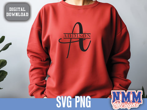Split Monogram Alphabet SVG, Ai, PNG, Split Monogram Frame Alphabet, Cut File for Cricut, Silhouette, 26 Individual Svg Png Dxf Cut Files SVG NMMDesignsShop 