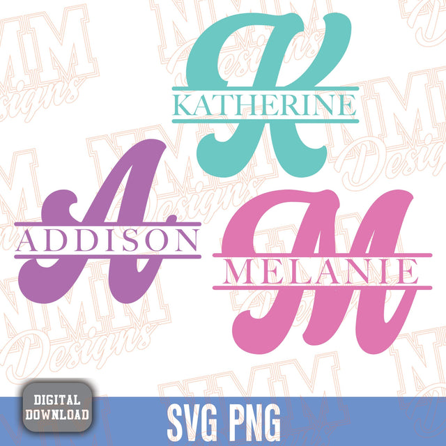 Split Monogram Alphabet SVG, Ai, PNG, Split Monogram Frame Alphabet, Cut File for Cricut, Silhouette, 26 Individual Svg Png Dxf Cut Files SVG NMMDesignsShop 