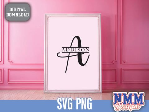 Split Monogram Alphabet SVG, Ai, PNG, Split Monogram Frame Alphabet, Cut File for Cricut, Silhouette, 26 Individual Svg Png Dxf Cut Files SVG NMMDesignsShop 
