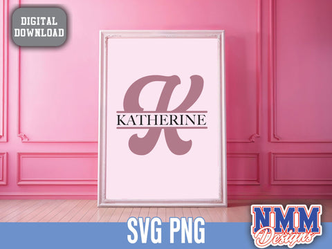 Split Monogram Alphabet SVG, Ai, PNG, Split Monogram Frame Alphabet, Cut File for Cricut, Silhouette, 26 Individual Svg Png Dxf Cut Files SVG NMMDesignsShop 