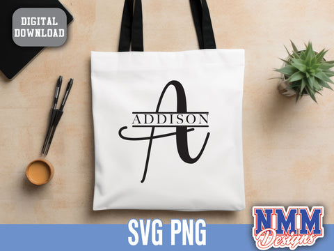 Split Monogram Alphabet SVG, Ai, PNG, Split Monogram Frame Alphabet, Cut File for Cricut, Silhouette, 26 Individual Svg Png Dxf Cut Files SVG NMMDesignsShop 