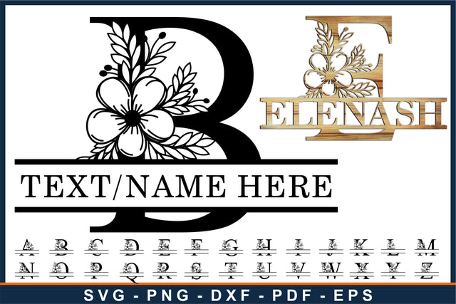 Split monogram letter svg, alphabet font family name sign svg design SVG D2PUTRI Designs 
