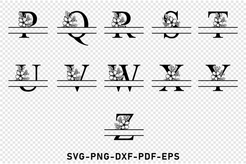 Split monogram letter svg, alphabet font family name sign svg design SVG D2PUTRI Designs 