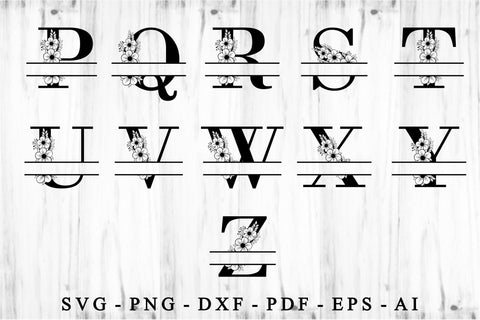 Split Monogram Letters SVG Cut Files Designs, Family Name Sign SVG, Split Font SVG, Split Alphabet Set A-Z SVG D2PUTRI Designs 