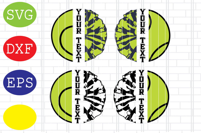 Split Name Cheer Tennis Ball Svg, Tennis Fan Svg, Tennis Silhouette, Tennis Fan Svg, Jpg, Eps, Dxf Files SVG DigitalSvgFiles 