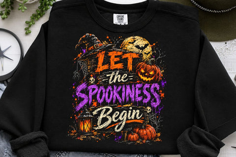 Spookiness Begin Halloween Pumpkin PNG SVG DesignDestine 