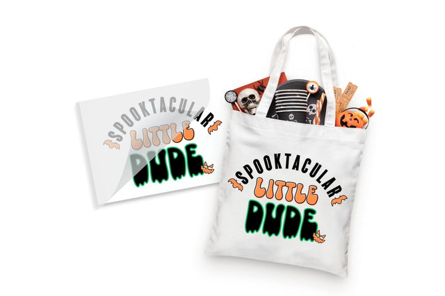 Spooktacular Dude Halloween DTF Heat Transfer Physical So Fontsy T-Shirt Iron-On Transfer Shop 4x4