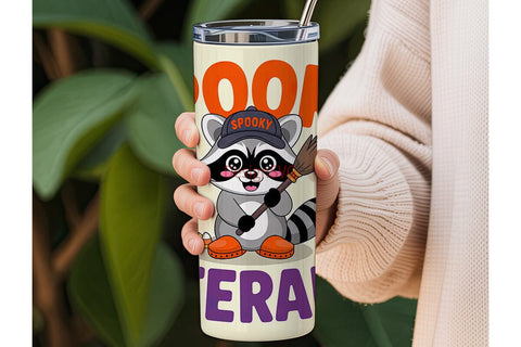 Spooky and Feral Raccoon 20oz Tumbler Sublimation DesignSVG 