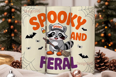 Spooky and Feral Raccoon 20oz Tumbler Sublimation DesignSVG 
