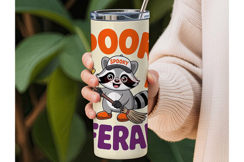 Spooky and Feral Raccoon 20oz Tumbler Sublimation DesignSVG 