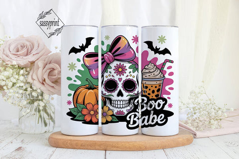 Spooky Babe Halloween 20oz Tumbler Wrap Sublimation sassyprint 