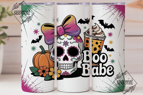 Spooky Babe Halloween 20oz Tumbler Wrap Sublimation sassyprint 