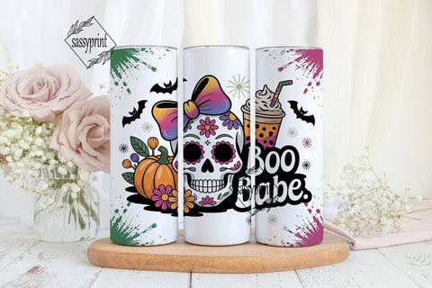 Spooky Babe Halloween 20oz Tumbler Wrap Sublimation sassyprint 