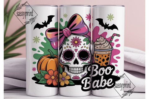 Spooky Babe Halloween 20oz Tumbler Wrap Sublimation sassyprint 