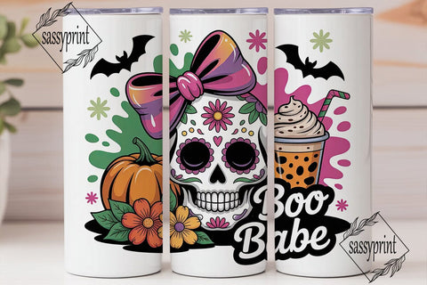 Spooky Babe Halloween 20oz Tumbler Wrap Sublimation sassyprint 