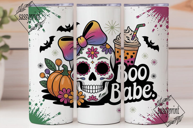 Spooky Babe Halloween 20oz Tumbler Wrap Sublimation sassyprint 