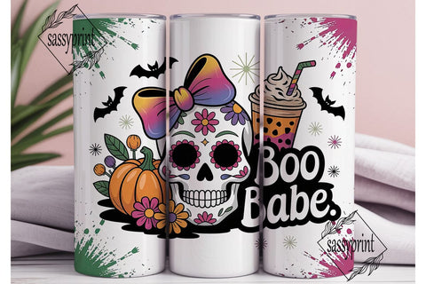 Spooky Babe Halloween 20oz Tumbler Wrap Sublimation sassyprint 