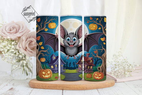 Spooky Bat Halloween 20oz Tumbler Wrap Sublimation sassyprint 