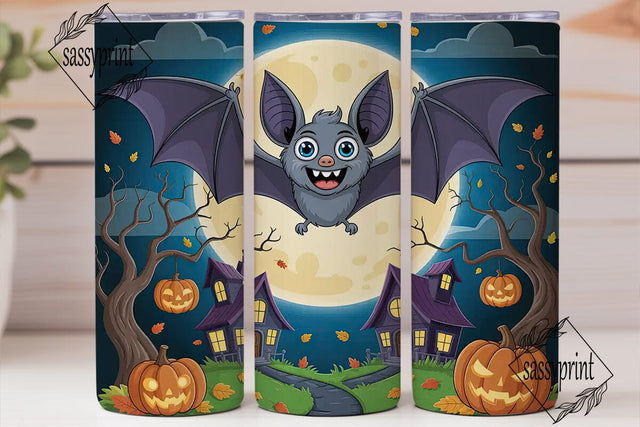 Spooky Bat Halloween 20oz Tumbler Wrap Sublimation sassyprint 