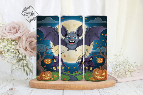 Spooky Bat Halloween 20oz Tumbler Wrap Sublimation sassyprint 
