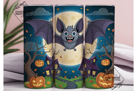 Spooky Bat Halloween 20oz Tumbler Wrap Sublimation sassyprint 