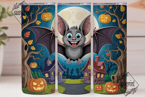 Spooky Bat Halloween 20oz Tumbler Wrap Sublimation sassyprint 
