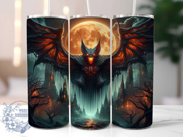 Spooky Bat Halloween Tumbler Wrap, Bat Wrap, Scary Design, 20Oz Tumbler, Sublimation Design, Spooky Gift, Horror Theme Sublimation ToriDesigns 