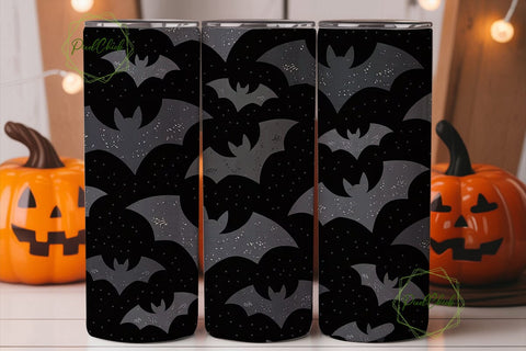 Spooky Bat Stars Tumbler Wrap Sublimation PixelChick 