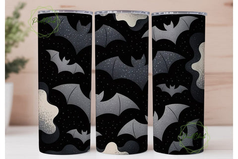 Spooky Bat Stars Tumbler Wrap Sublimation PixelChick 