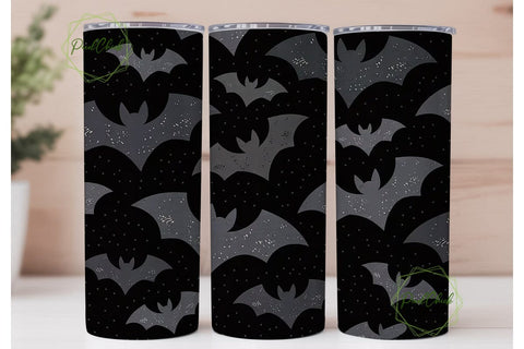 Spooky Bat Stars Tumbler Wrap Sublimation PixelChick 