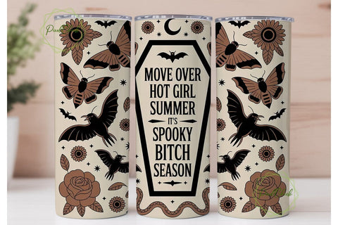 Spooky Bitch Season 20oz Tumbler Wrap Sublimation PixelChick 