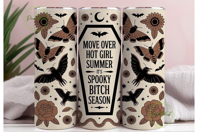 Spooky Bitch Season 20oz Tumbler Wrap Sublimation PixelChick 
