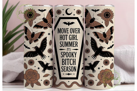 Spooky Bitch Season 20oz Tumbler Wrap Sublimation PixelChick 