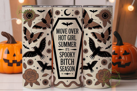 Spooky Bitch Season 20oz Tumbler Wrap Sublimation PixelChick 